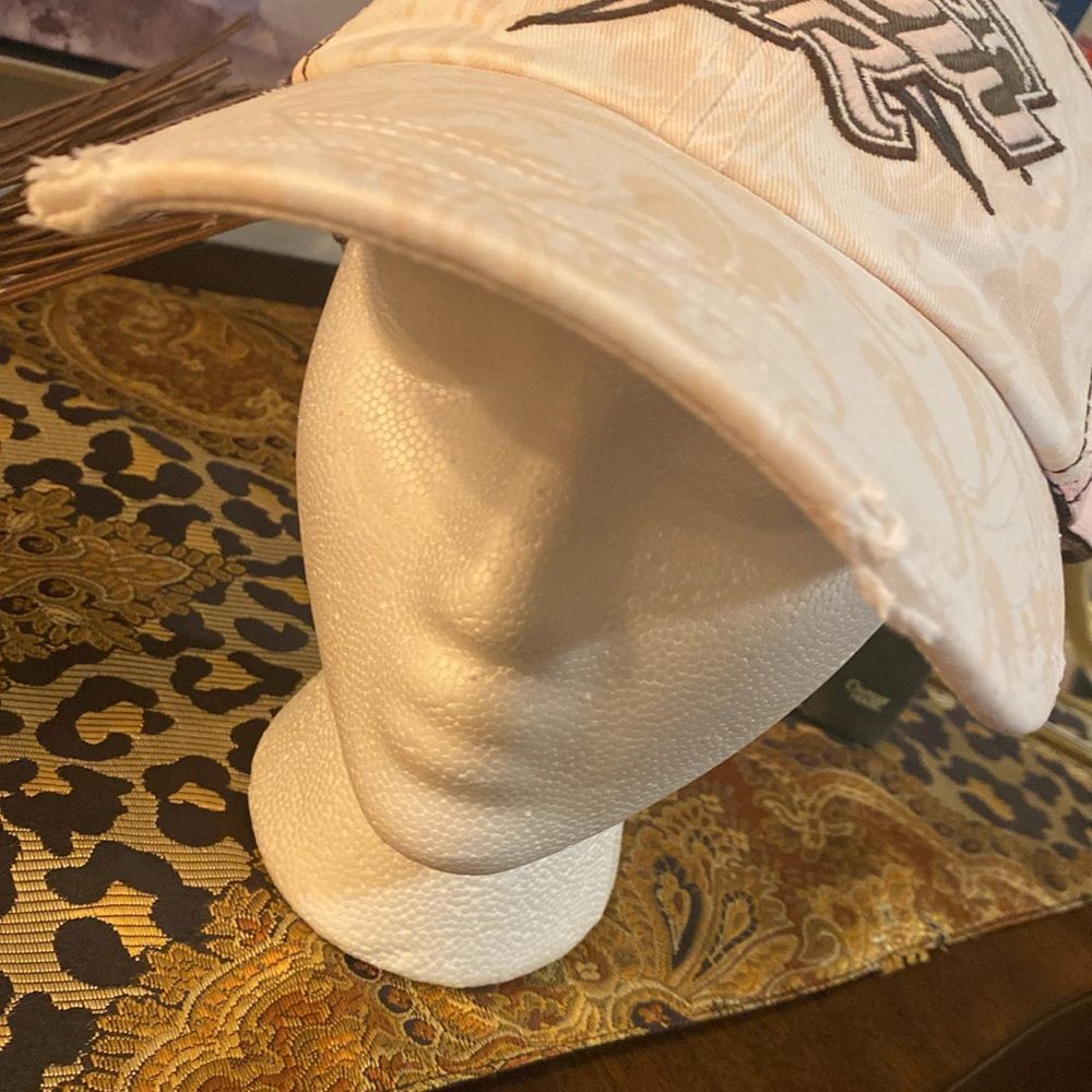AST Dew Tour Vintage Trucker Hat Pink Floral Pattern Distressed Bill Adjustable - Picture 5 of 10